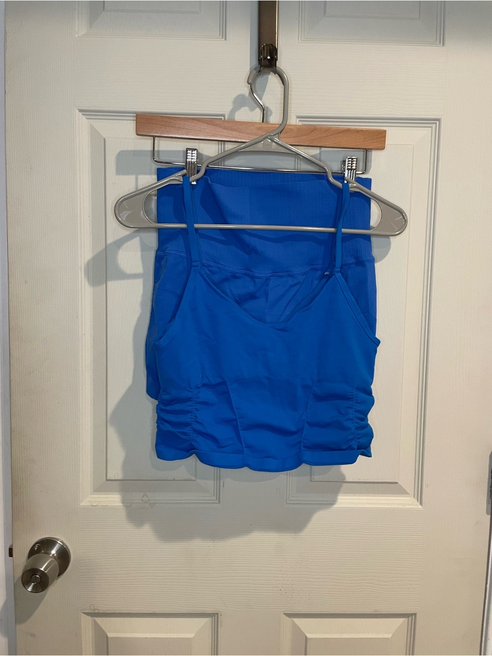 Free People Vibrant Blue Ruched Sports Tank